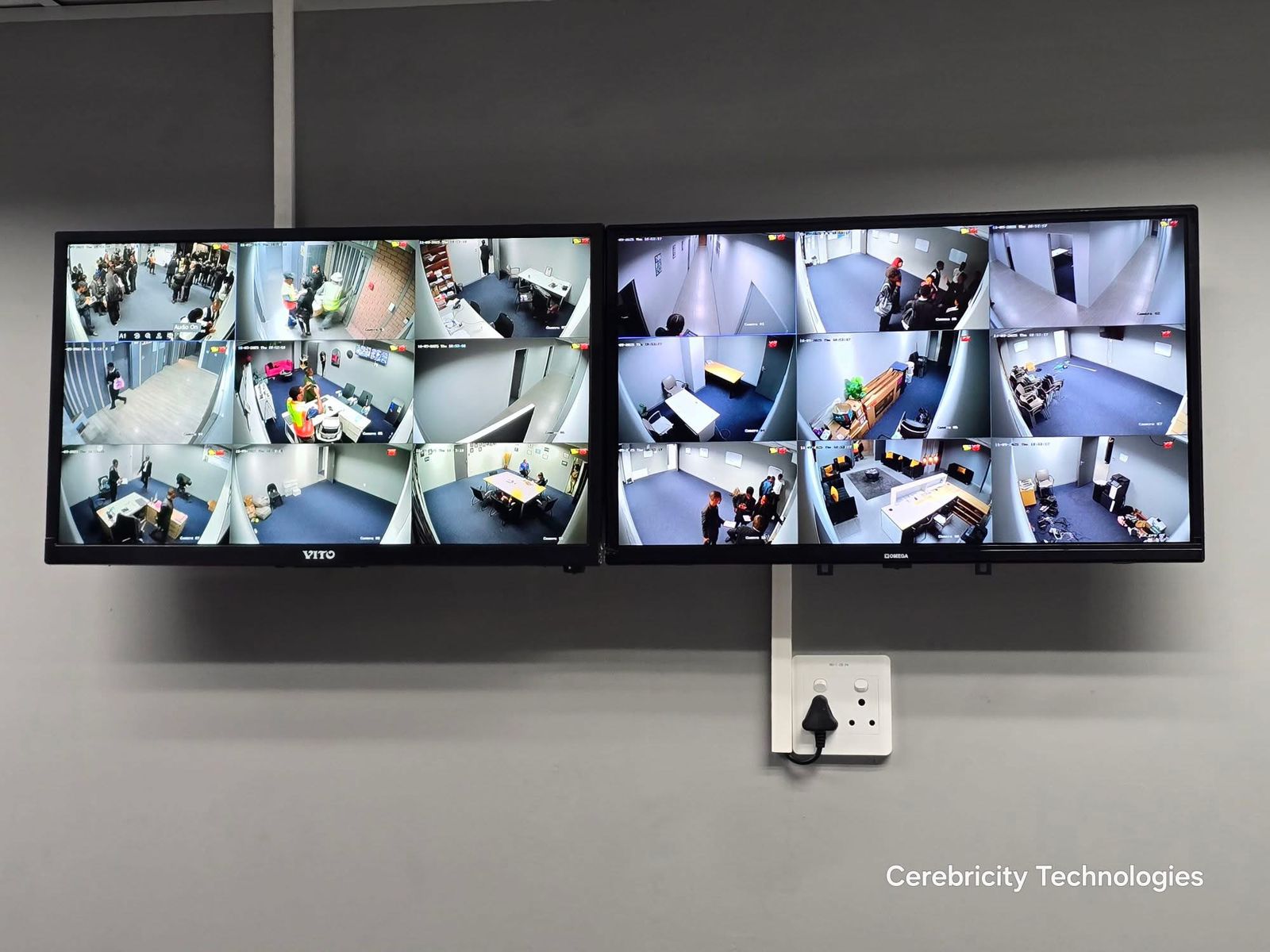 Control Room Multi-Feed CCTV Monitors